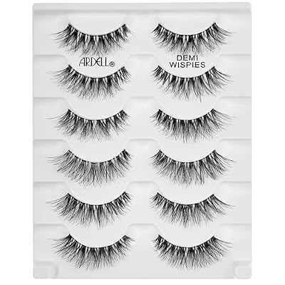 Ardell Demi Wispies Eyelashes Multi-Dimensional, Eyelashes Natural Look, 6 Pairs