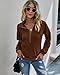 PRETTYGARDEN Women's Casual Long Sleeve Lapel Zipper Sweatshirt Drawstring Loose Pullover Tops (Brown,X-Large)