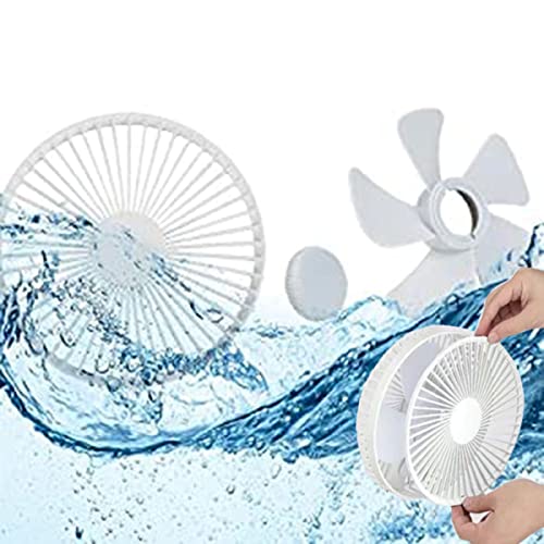 Xlsbz Portable Fan Rechargeable, Stand & Table Fan Folding Telescopic & Adjustable Height For Office Home Outdoor Camping (White) #TOP6