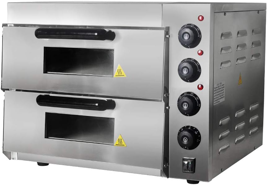 3000 W con 2 pietre refrattarie per la gastronomia 2 camere 350 °C T-CAT  Forno elettrico per pizza in acciaio inox lencicol Fornetti elettrici per  pizza Elettrodomestici speciali