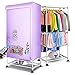 Automatyczna Suszarka do Ubrań z Pilotem, Przenośna 1400W / 700w-1.5M Dwuwarstwowa Składana Suszarka do Bielizny o Dużej Pojemności, Szafa do Suszenia Ciepłym Powietrzem z Zegarem Cyfrowym