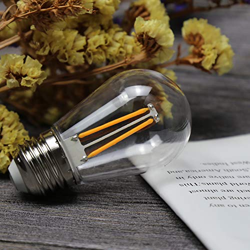 Emitting 25 Pack Led S14 Replacement Light Bulbs, 2W Shatterproof Waterproof Outdoor String Light Bulbs,E26 Regular Base,2200K Warm White,150Lm,Cri80,Non-Dimmable #TOP5