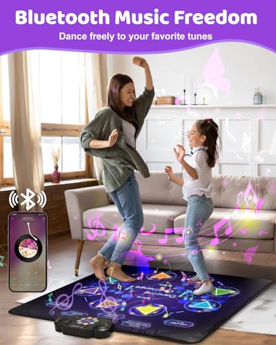 image for Gleamkid Dance Game Mat for Kids, LED Light-Up 8-Button Dance Pad with