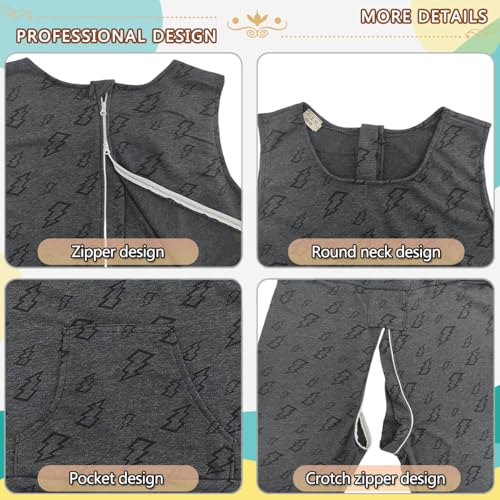 Image of Unisex Anti-Strip Adaptive Jumpsuit with Back-Zipper,Vest Trousers,Suitable for Seniors,Dementia Patient,Alzheimer's Patients,Incontinence Care