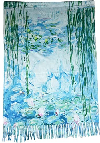 Soft Cashmere Feel Scarf Elegant Large Winter Warm Scarves Shawl Wrap Gifts Monet Klimt Van Gogh's Art Printed4