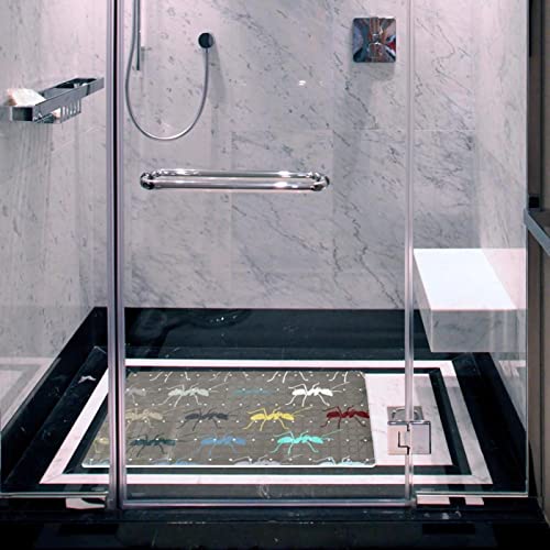 Tapis de douche antidérapant baignoire ventouses trous drainage