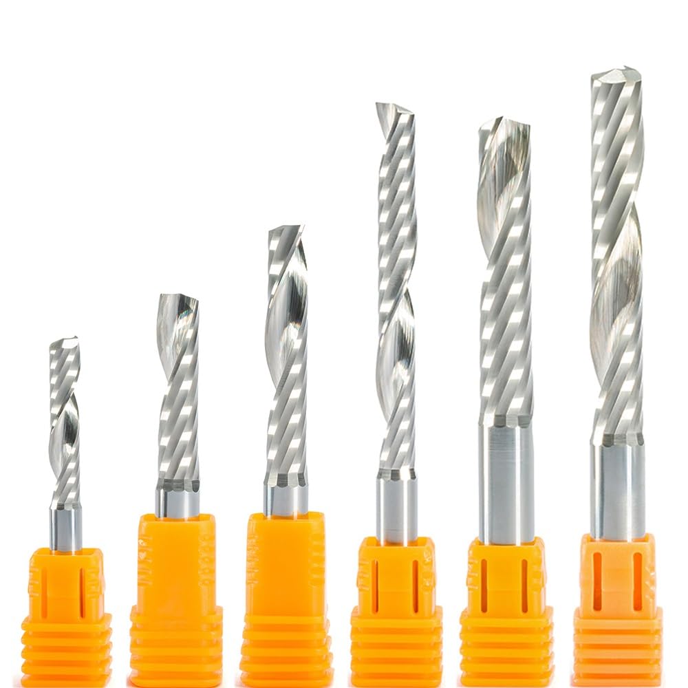 5 piezas 4mm 5mm 6mm 8mm vástago 1/8 "1/4" broca enrutadora CNC de carburo una sola flauta herramientas de fresado cortador de fresado 8-62mm(5x28)