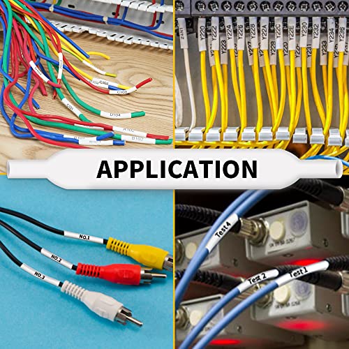 Fimax Replace 18051 Dymo 5200 Heat Shrink Labels 1/4", Cable And Wire Heat Shrink Tubing, Work With Dymo Rhino 4200 5200 5000 6000 Industrial Label Maker, Black On White, 6Mm X 1.5M #TOP5