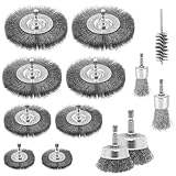 PRZRAO 13 Piezas Cepillo de Alambre para Taladro 6 mm Cepillo Alambre Taladro con Varilla Hexagonal Resistente al Desgaste Multifuncional Cepillo para Taladro para Esmerilar Pulir