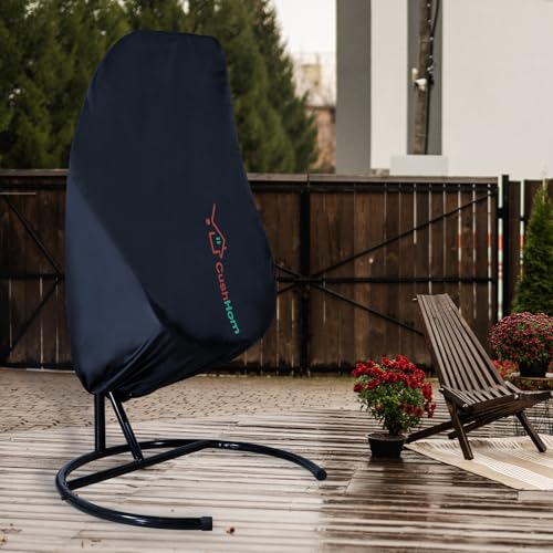 CCLIFE Hängesessel Abdeckung 190x145cm Schutzhülle für Hängesessel Winddicht UV Beständiges Schutzhülle Hängesessel mit Gestell 210D Oxford