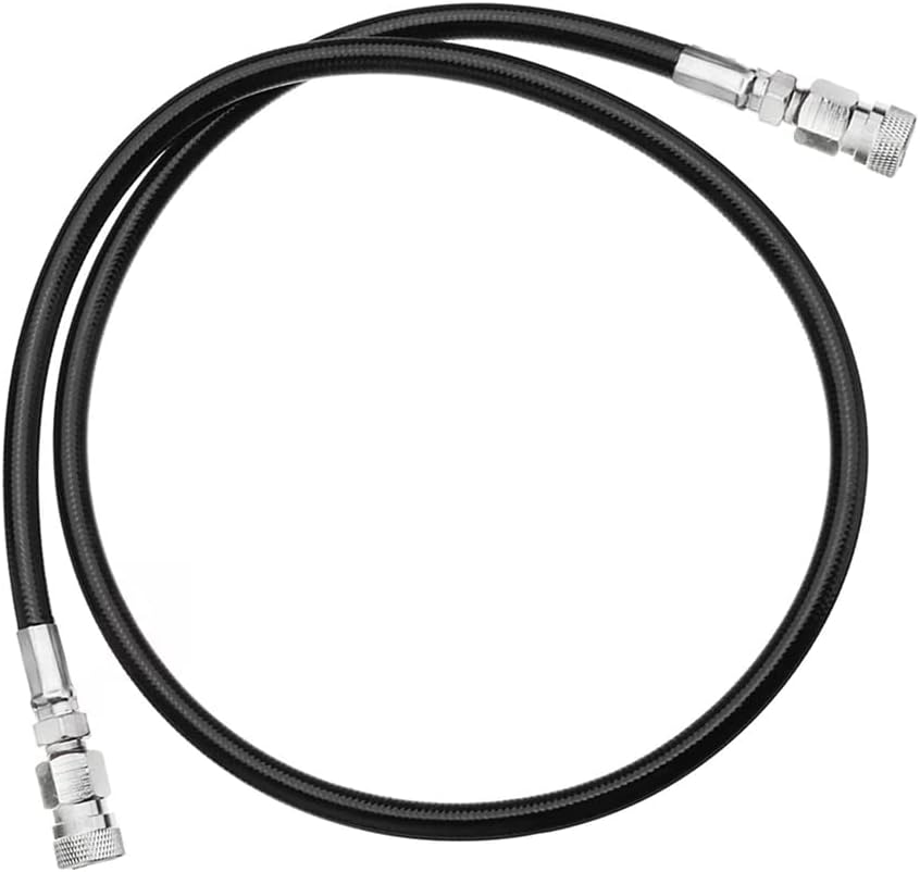 Paintball Airsoft Fill Whip Hose 4500psi PCP Fill ing & Charging System with Foster Quick-Detach Hose Assembly (24 inches Length/Female DN2 Charging System)