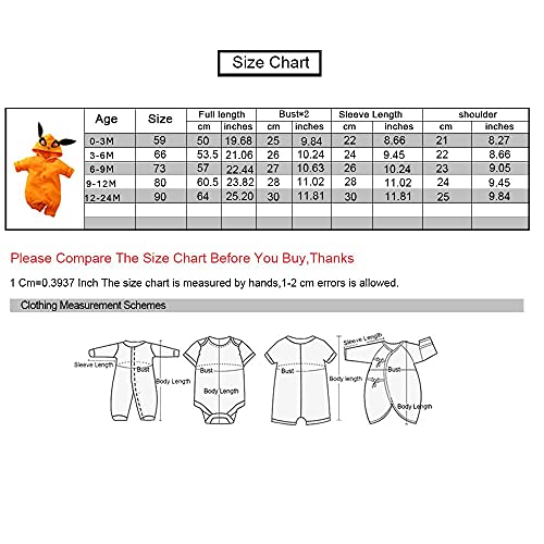 Relabtaby Cute Baby Boy Girl Romper Newborn Anime Onesie Toddler Halloween Cosplay Jumpsuit Outfit Clothes Orange thumb #6