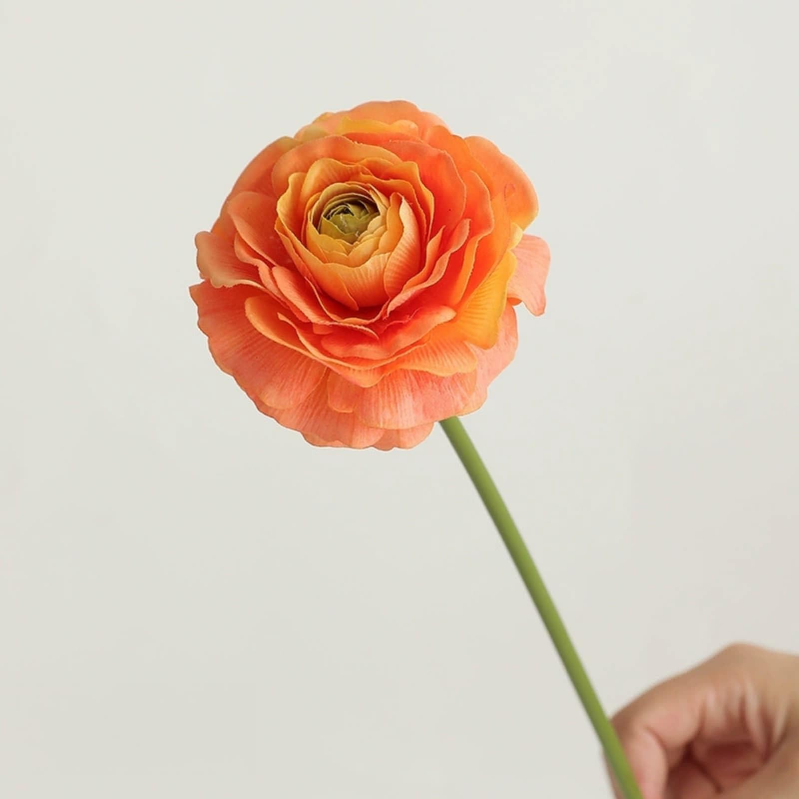 Blumenstrauß Künstlich 8 Stück (Orange) | Ranunkel Blumenstrauß Künstlich Kunstblumenstrauß Kunstblumen für DIY Zimmer Tisch Draußen Garten Hochzeit Heiratsantrag