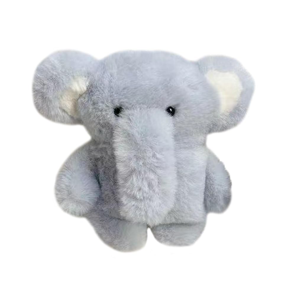 QoKcoahn Cute Cartoon Plush Case for AirPods 4 4rd Generation Case,3D Kawaii Fluffy Blue Elephant Soft Silicone Cover with Keychain Cool Funny Boys