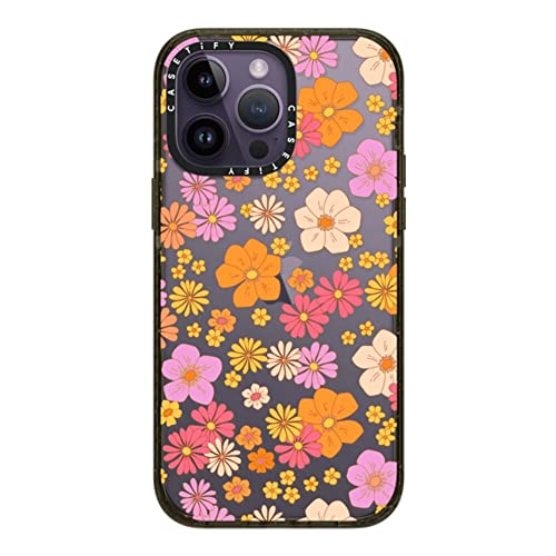 Coque iPhone 14 Pro Max CASETiFY Impact motif fleurs hippie rétro bohème