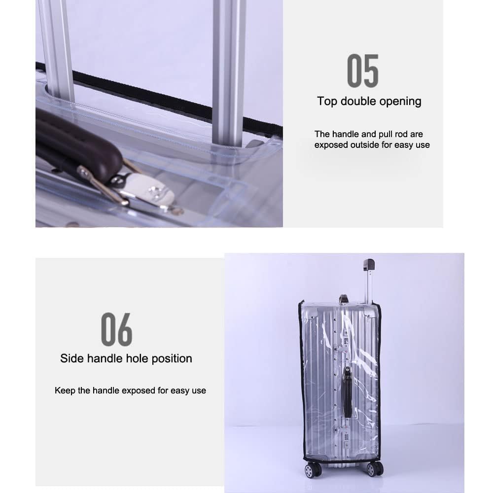MosaiRudo Klare PVC wasserdichte Koffer-Abdeckungen Gepäckabdeckung mit Luggage Tag Protectors Transparenter Reisegepäckschutz für Radkoffer Suitcase Luggage Cover