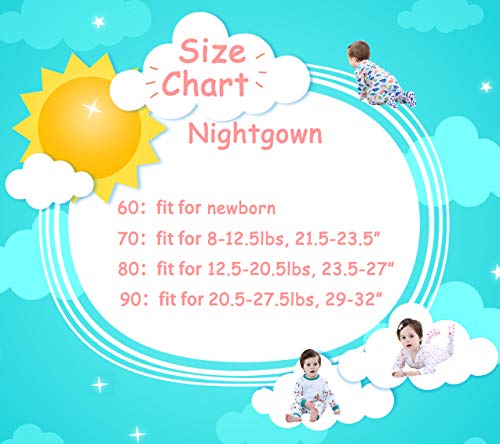 Baby Sleep Gown - Organic Cotton Lightweight 0-18 Months Sleeper for Easier Diaper Changing with Mitten Cuffs2