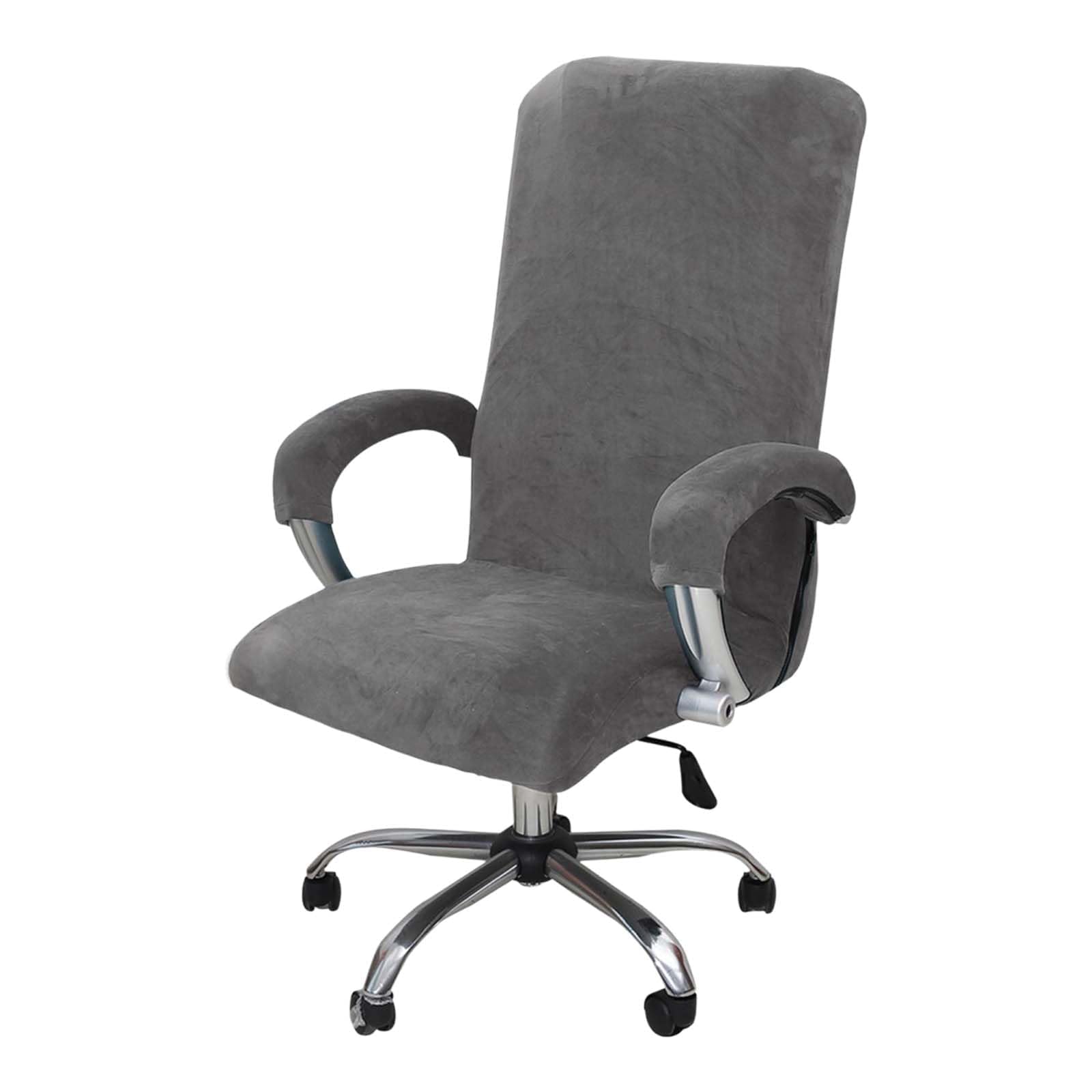 Elastische Stuhlhussen Bürostuhl,Stretch Gaming Stuhl Bezug,Drehstuhl Abdeckung mit Armlehne,Drehstuhl abdeckung mit armlehne, Bezug Abnehmbare Sessel,für Computerstühle und Gaming-Stühle (Hellgrau)