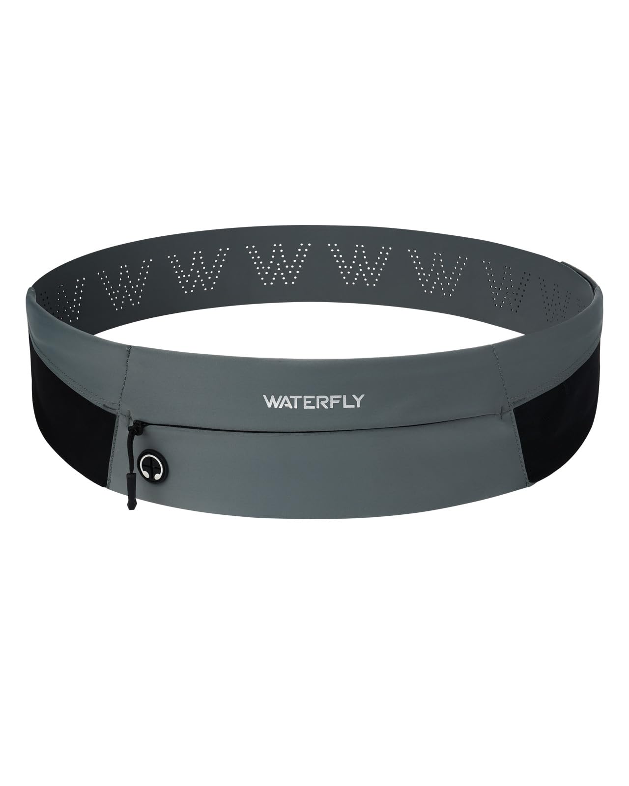 WATERFLY Marsupio da corsa: marsupio sottile per uomo e donna, supporto per telefono per allenamento, fitness, maratona, jogging, Grigio, Cintura da corsa leggera