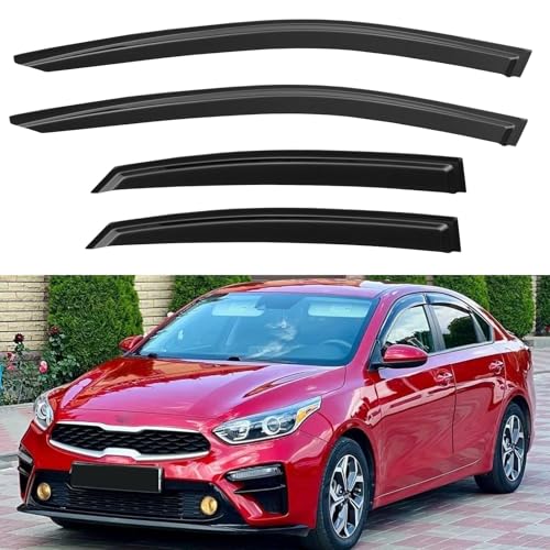 Image of Window Visors Rain Guards for 2019 2020 2021 2022 2023 2024 Kia Forte, Out-Channel Window Vent Wind Deflectors Visors Shades for 19 20 21 22 23 24 Forte