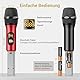 TONOR Wireless Funkmikrofon UHF Professionelles dynamisches drahtloses Dual Mikrofon, Handmikrofonsystem, Heim-KTV-Set für Karaoke, Party, DJ, Kirche, Hochzeit, 60 Meter, TW820, Schwarz und Rot