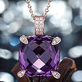 Funktion: mode Einfache feste zirkon prinzessin lila blau anhänger goldfarbe halskette frauen schmuck kristall halskette pp