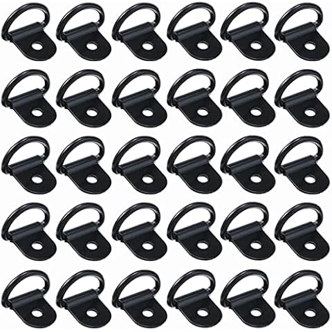 LCOUACEO Mounting ring, lashing eyelet, 30 pieces, D lashing ring, stainless steel assembly lashing rings, hook D ring, mounting ring for load securing in cars, kayaks and trailers, 36 x 25 mm Cover