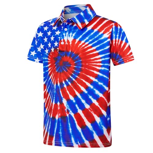 Cuddomper Boys Golf Polo Shirt 4th of July Independence Day 11-12 Years - image 1