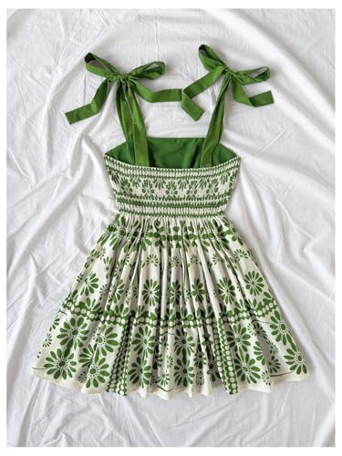 Image of Floerns Women's Summer Floral Print Tie Shoulder Cami Dress Flare Hem Boho Mini Dress