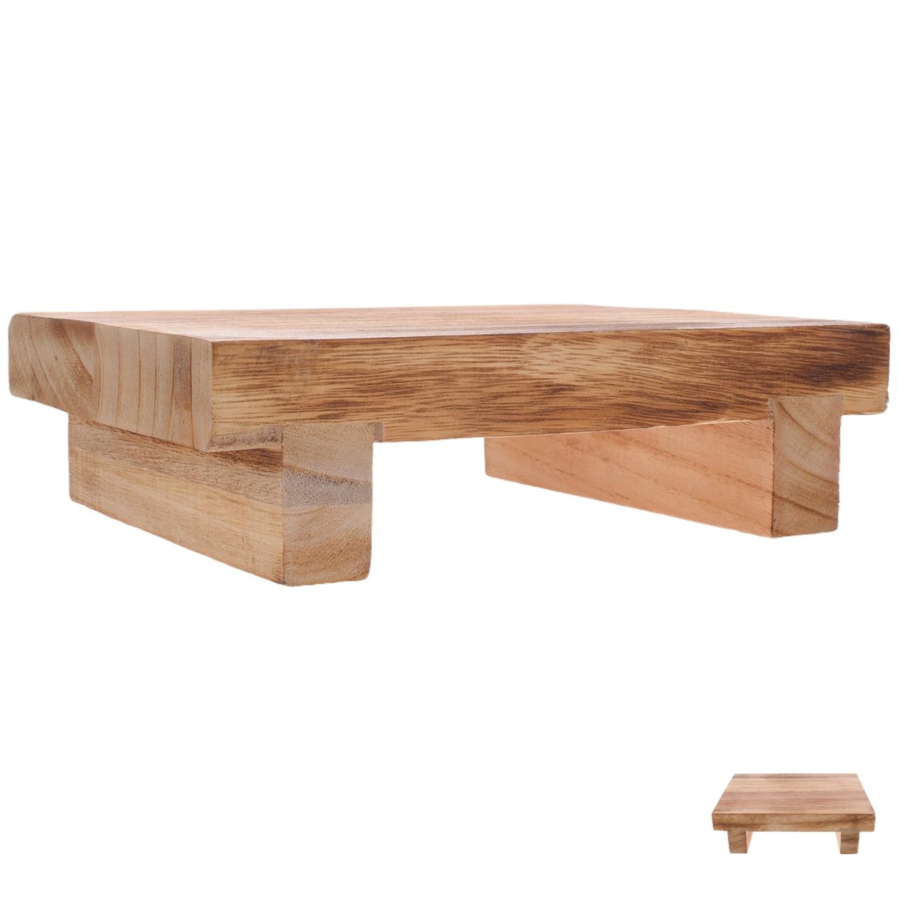 MAGICLULU Elderly Footstool Wood Step Stool Stepping Stool for Adults Bed Foot Rest for Couch Bedside 9.82X7.07X2.75inch