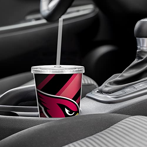 Image of Rico Industries NFL Football 16oz Clear Tumbler W /Straw for NFL Fans