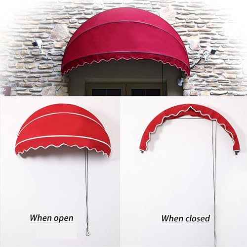 Tenda a baldacchino retrattile, semisferica pieghevole, per porte e finestre, protezione da pioggia e sole