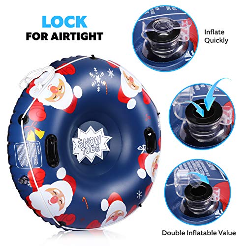 image for SKL Snow Tube, 47 Inch Inflatable Snow Sled for Kids and Adults, Heavy