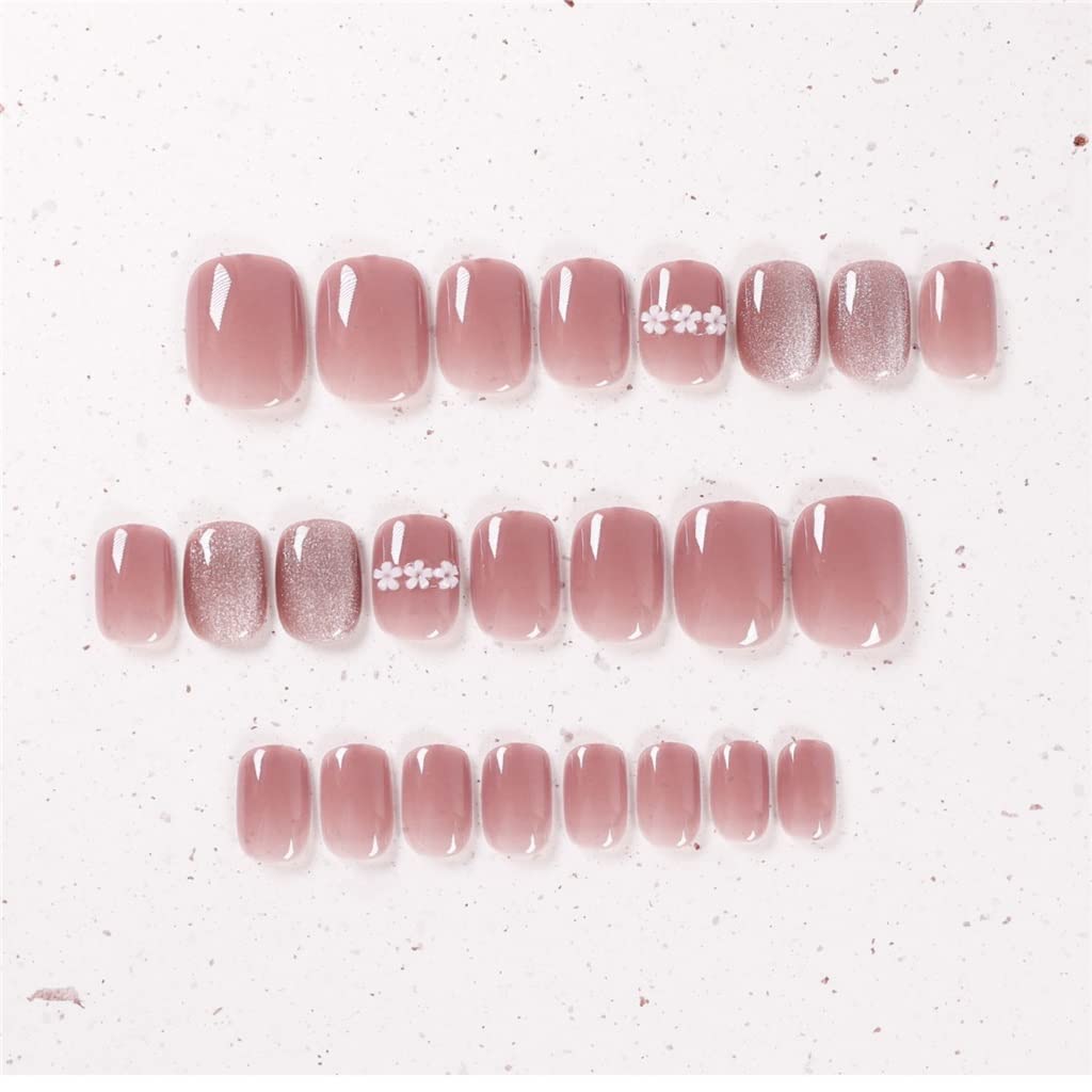 False Press Nail Short Tip Designs Detachable Reusable Fake Nails Stick-on Art