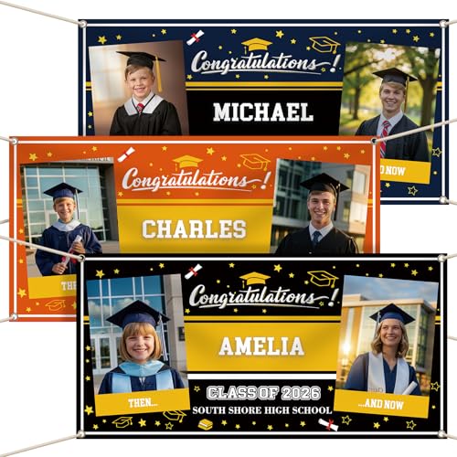 DP BOUTIQUE Custom Vinyl Banner 2026 Graduation Decorations, Personalized Grad...