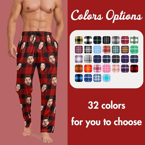 Custom Pajama Pants Personalized Face Photo Pajamas Pants Christmas Birthday Valentines Gifts For Men Women Pets3