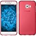 Produktbild PhoneNatic Case kompatibel mit Samsung Galaxy C7 Pro - rot Silikon Hülle matt + 2 Schutzfolien