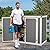 DWVO 4.7x2.5 FT Horizontal Resin Storage Shed Without Shelf, 35Cu.ft All Weather Outdoor Storage Shed with Hydraulic Struts, 3 Locks, Lockable to Floor for Garden Tools, Trash Cans, Gray