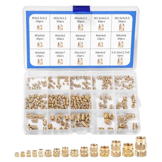 300 Piezas Insertos Roscados, M2/M2.5/M3/M4/M5/M6 Tuercas de Insertos Roscados de Latón, Tuerca Moleteada, Inserto Roscado de Latón para Moldeo por Calor o Ultrasonido en Impresora 3D