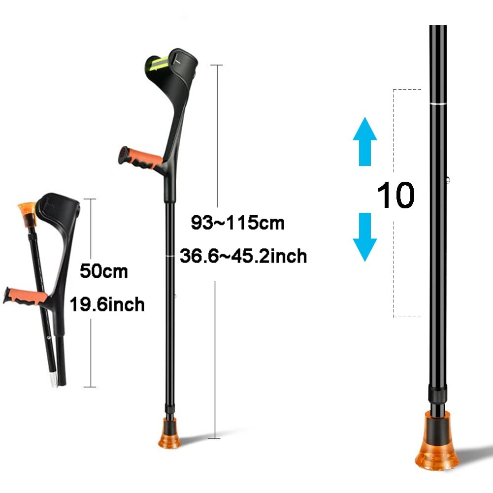 Muletas para Adultos, Muletas Ajustables para Hombre/Mujer, Muletas Plegables de Aluminio para Caminar con Puños, Aptas para Ancianos, Cojos (Size : 1 Count)