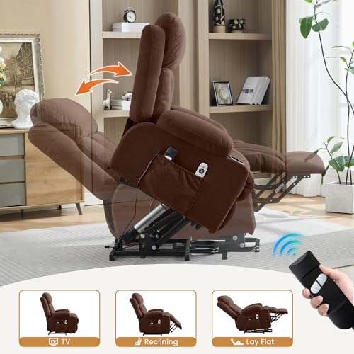 Sillón reclinable eléctrico con masaje Marrón miniatura 4