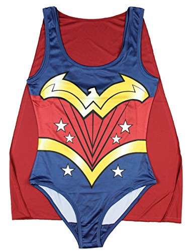 Bioworld DC Comics Wonder Woman Bodysuit with Removable Cape-XX-Large