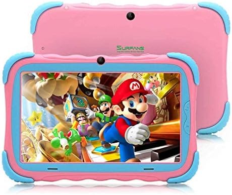 Tablet per bambini, display IPS da 7 pollici, tablet per bambini, 2 GB 16 GB, fotocamera WiFi Bluetooth e custodia a prova di bambini Android