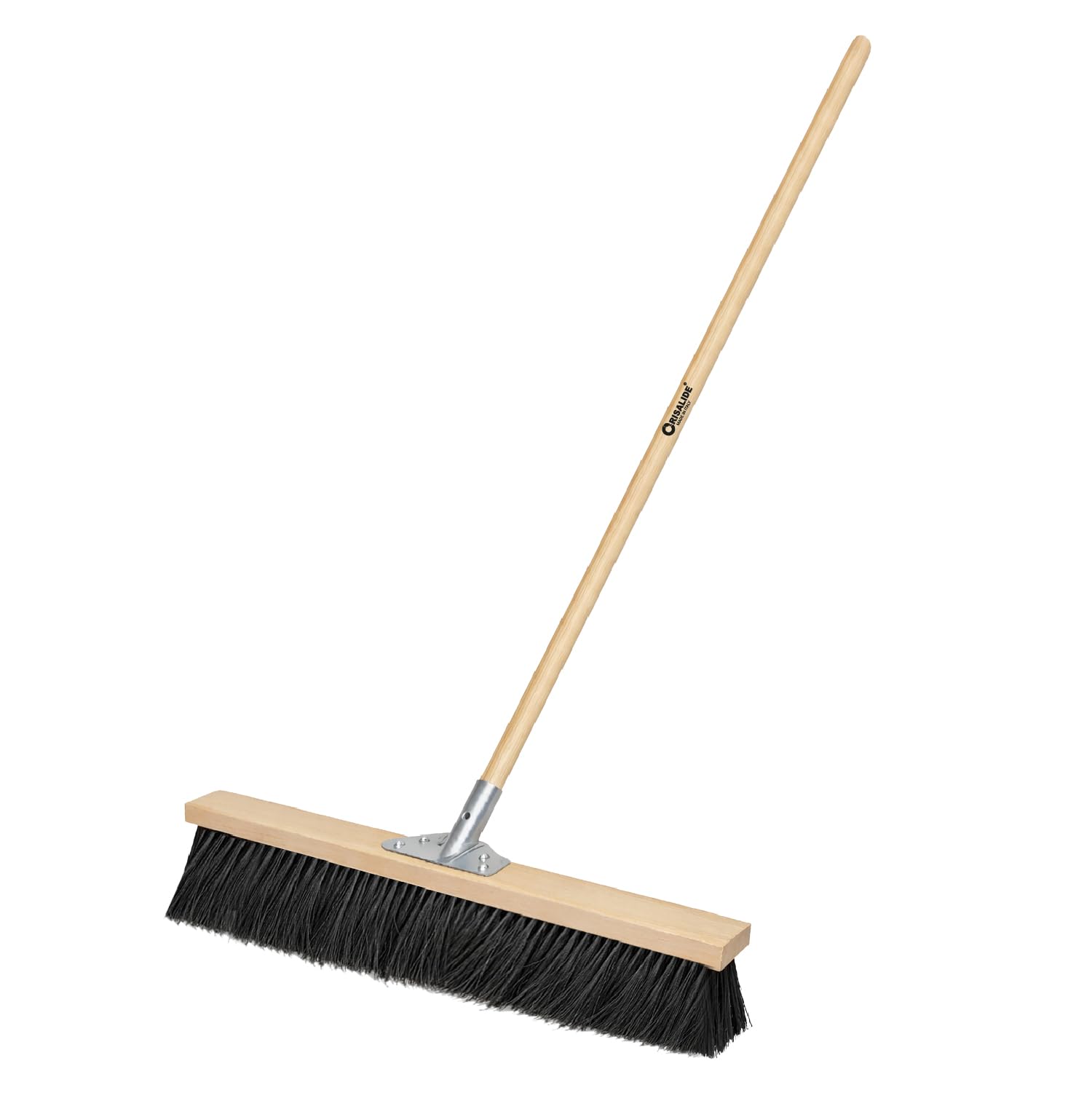 Crisalide® Scopa Industriale a Spinta 60 cm Swiss System con Manico 150 cm in Legno di Faggio – Spazzolone Professionale PVC Alta Densità per Esterno, Giardino, Magazzino e Capannone