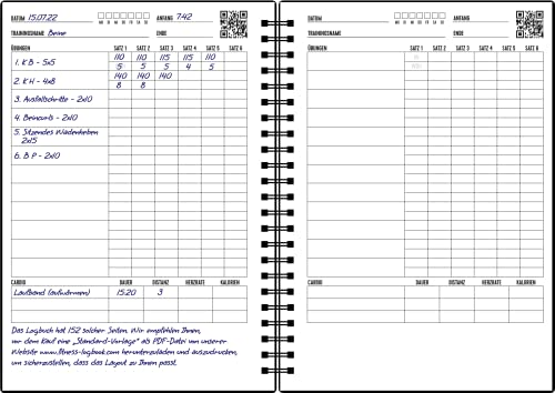 Fitness Logbuch Plastik-Cover Schwarz - undatiertes Workout-Tagebuch – A5-Format, dickes Papier, starke Bindung – stilvolles und minimalistisches Trainingstagebuch