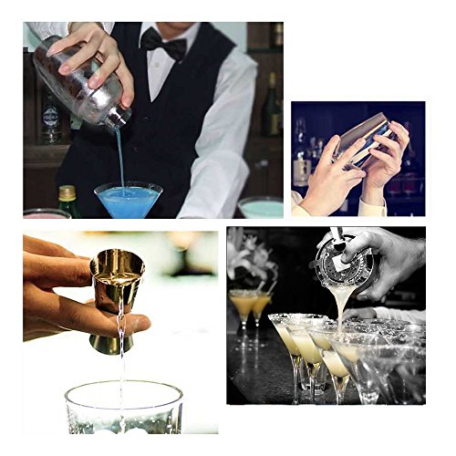 TNCO Professional Cocktail Shaker Set, Bartender Kit includes: Drink Shaker with Cocktail Strainer, 0.5/1 OZ Jigger, Mixer Spoon (Rose Gold, 19OZ(550ml)) - Thumbnail 5