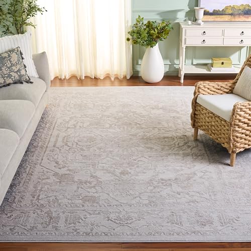 SAFAVIEH Area Rug 8x10 - Reflection Collection - Large - Cream & Ivory, Non-Shedding & Easy Cleaning, Ideal for Living Room, Bedroom, Dining Space (RFT665D)
