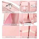 Laptop Backpacks 15.6 Inch College Backpack Elementary Middle High School Bag Large Cute Bookbags Anti Theft Travel Back Pack Casual Daypack Kids Book Bag for Teens Girls Women Students (Pink) - Image 5