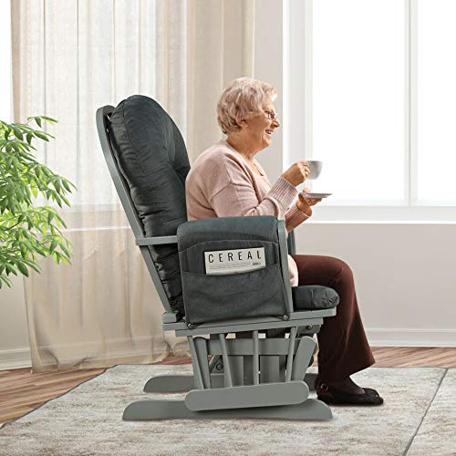 DORTALA Baby Glider Rocker with Ottoman, Multi-Position Glider with Cleanable Upholstered, Smooth Rocking Motion, Nursery Glider & Ottoman Sets for Nursing Baby, Reading, Grey - Image 5