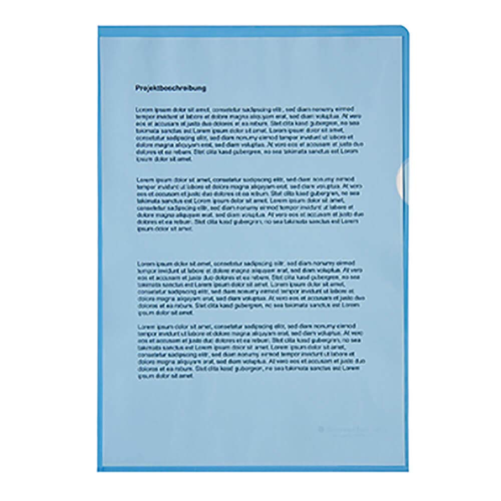 Soennecken Term Envelope DIN A4, Top and Laterally Open, Documents Real, 0.12 mm, PP, Blue, Grained, 100 pcs/Pack